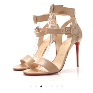 Christian Louboutin Tan and Red Strappy Heels
